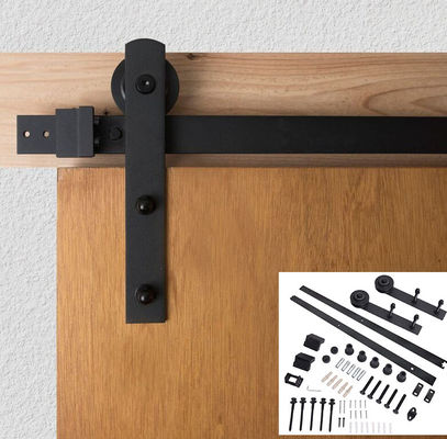 I Shape Black Barn Door Hardware Track Zestaw do pojedynczych drzwi
