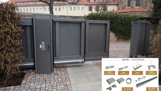 Automatyczne stalowe teleskopowe zestawy do otwierania bram przesuwnych ze stali