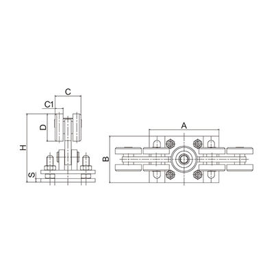 Elektryczna brama przesuwna wspornikowa 10 kółek do szyny 80x80 68mm Regulowana płyta wózka jezdnego