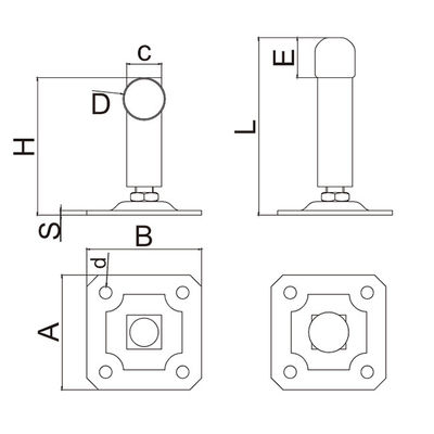 80mm Ground Install Rolling Gate Stopper dla bydła samochodowego z gumową płytą dolną