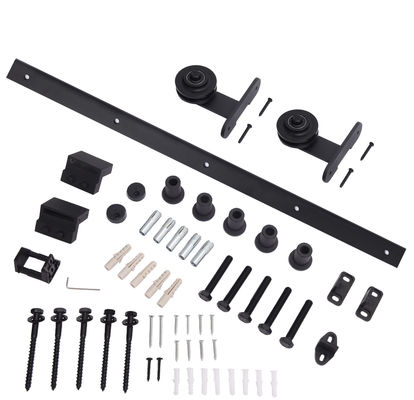 6,6 stopy Bypass Barn Gate Hardware Wiszący Top Mount Barn Door Track and Rollers