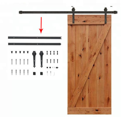 Jinnaike Interior Drewniane drzwi Black Diamond Iron Powder Coated Silde Gate Hardwares