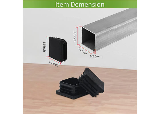 Prostokątne nakładki na słupki 75mm x 75mm 200x200 4x4 Czarny plastik Nylon