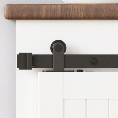 Zestaw okuć do drzwi stodoły Super Mini Top Mount, czarny