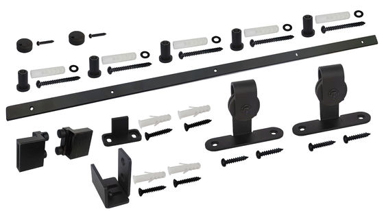 Zestaw okuć do drzwi stodoły Super Mini Top Mount, czarny
