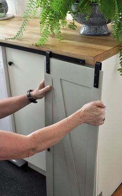 6 Ft Solid Steel Mini Barn Door Hardware Kit do podwójnych mebli drewnianych drzwi