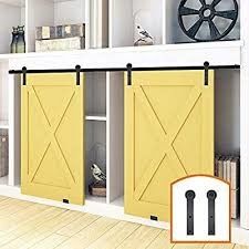 4-8.2 FT Black Steel Bypass Barn Door Hardware Jednoczęściowy uchwyt ścienny