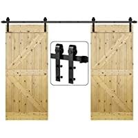 Osprzęt do drzwi do stodoły do ​​montażu na ścianie Jednoczęściowy 4-8.2 FT Czarna stal