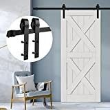 Osprzęt do drzwi do stodoły do ​​montażu na ścianie Jednoczęściowy 4-8.2 FT Czarna stal